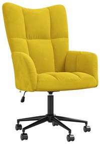 328179 vidaXL Scaun de relaxare, galben muștar, catifea