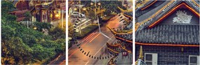 Tablou - Qintai Road, Chengdu, China (cu ceas) (90x30 cm)