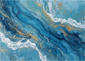Tablou - Marmură bleu cu aur II. (70x50 cm)