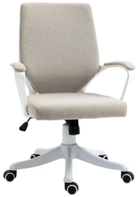 Vinsetto Scaun Ergonomic de Birou cu Înălțime Reglabilă, Pivotant la 360° și Funcție Leagăn, 62x69x92-100 cm, Culoare Bej | Aosom Romania