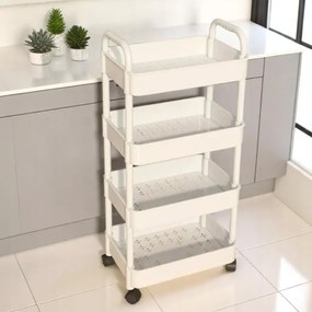 Raft pe roti POZIO 36x24x84 cm alb
