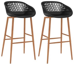 vidaXL Scaune de bar, 2 buc, negru