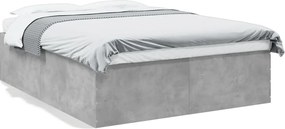 vidaXL Cadru de pat, gri beton, 150x200 cm, lemn prelucrat
