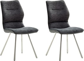 Set 2 scaune Orlando antracit stofa 46/63/93 cm