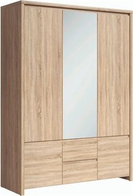 Dulap KASPIAN, stejar sonoma, PAL, cu 5 usi si 2 sertare, 154x56x211 c