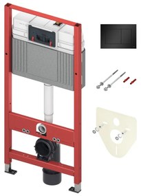 Set rezervor incastrat TECEbase cu sistem de fixare si clapeta TECEnow negru mat