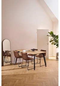 Masă de dining cu blat cu aspect de lemn de stejar 90x160 cm Cadiz – Actona