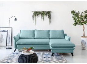 Colțar extensibil cu șezlong pe partea dreaptă Miuform Charming Charlie, albastru deschis