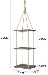 Etajeră suspendată 90x25 cm molid