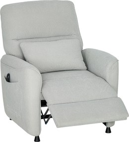 HOMCOM Fotoliu Relax Electric cu Masaj și Încălzire, Silențios, Reclinabil 150° în Cinilă cu Pernă, Funcție de Memorie, 2 Telecomenzi, Suport pentru Picioare pentru Living și Birou, Gri | Aosom Romania