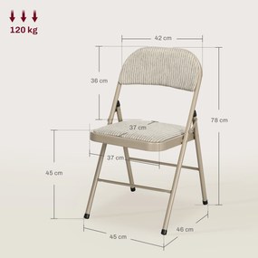 HOMCOM Set de 6 Scaune Pliabile din Metal, Scaune Pliabile din Interior cu Șezut Tapițat din Piele PU și Spătar Deschis | Aosom Romania