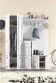 Cuier hol cu pantofar alb Vera Homs 183 x 35 x 150 cm 