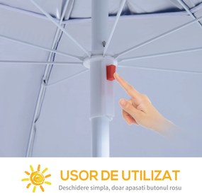 Outsunny Umbrelă Parasolară 2 în 1 din Poliester și Fier cu Geantă de Transport Ușoară 210x222cm | Aosom Romania