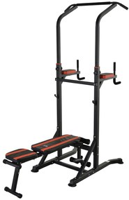 Aparat pentru sport pentru multe tipuri de exercitii, 92x178x200-236cm rosu HOMCOM | Aosom Romania