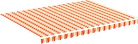 vidaXL Pânză de rezervă copertină, galben și portocaliu, 4x3 m