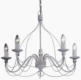 Candelabru clasic modelat si pictat manual CORTE SP5 BIANCO