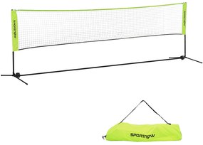 SPORTNOW Plasă de badminton, plasă portabilă, înălțime ajustabilă 107-155 cm, cu geantă de transport, cadru metalic, negru, galben | Aosom Romania