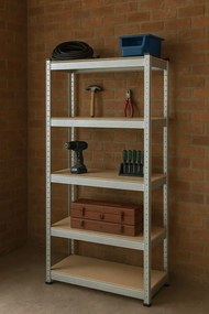 Raft metalic stabil pentru depozitare. Model cu 5 nivele 180x90x40