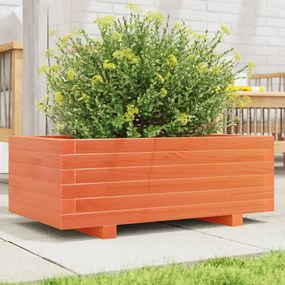 vidaXL Jardinieră grădină, maro ceruit, 70x40x26,5 cm, lemn masiv pin