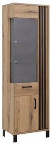Vitrină Neo NE5 (S)(Stejar evoke + Negru mat). 1048501