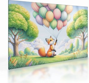 Tablou pe sticlă – Vulpe fericită (70x50 cm)