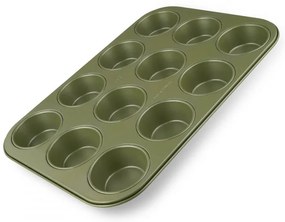 Forma pentru briose 12 Zenker 7456, 7 cm, Acoperire ILAG Maximizing Green, Pana la 180°C, Verde