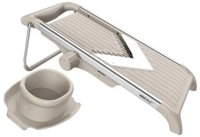 Răzătoare de legume Kinghoff KH 2006, grosime reglabilă, lame în formă de V, Julienne 5 mm, bej/gri