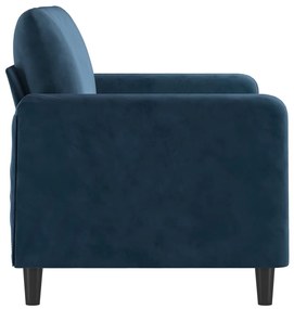 Canapea cu 2 locuri, albastru, 120 cm, catifea Albastru, 138 x 77 x 80 cm
