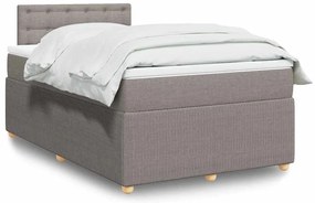 vidaXL Pat box spring cu saltea, taupe, 120x190 cm material textil