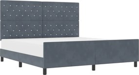 vidaXL Pat cu arcuri cu headboard Gri închis 180 x 200 cm Catifea