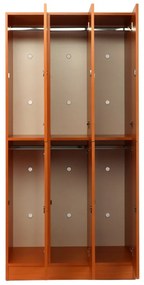Dulap din lemn Visio - 6 cutii, 90 x 45 x 185 cm, broasca cilindrica, cires