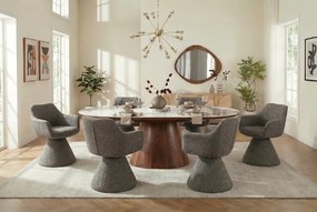 Scaun pivotant AMBIENTO tesatura Chenille maro