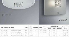 Plafoniera eleganta 30cm Flush 2198-32 SRT