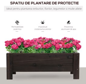 Outsunny Vas Ridicat din Lemn pentru Plante și Legume Capacitate 80 kg pentru Grădină | Aosom Romania