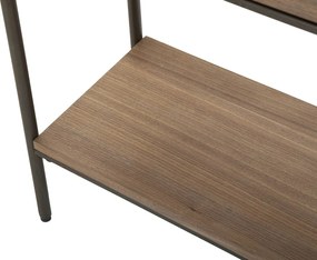 Consola Toronto, Mauro Ferretti, 120x31x72 cm, lemn de brad/fier, gri/maro