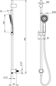 ARNIKA Set de duș incastrat cu pipa de umplere a cazi finisaj titan NAC_D9QA