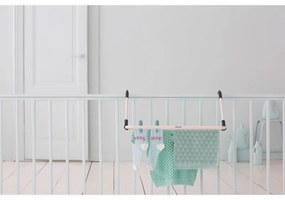 Uscator de rufe suspendat Branbatia 90300178, 4,5 m, Pentru pereti pana la 11 cm, Brate pliabile, Inox