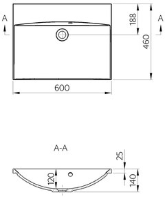 Chiuvetă albă din compozit mineral 60x46 cm Maria – Sapho