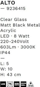 Aplica de perete LED baie IP44 NOLD negru