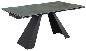 Masa extensibila Salvadore Ceramic turcoaz OSSIDO verde/negru mat L160-240 cm