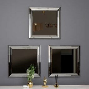 SET 3x oglindă de perete OTTO 40x40 cm argintiu