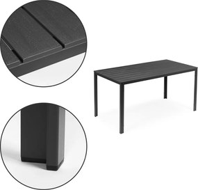 Masă de grădină cu 6 locuri 156x78 cm polywood gri