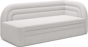 Canapea crem extensibilă/cu spațiu de depozitare cu tapițerie din țesătură bouclé cu colț pe partea dreaptă 223 cm Fabillo – ELTAP