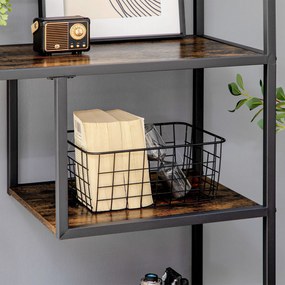 HOMCOM Bibliotecă raft de depozitare cu 7 nivele cadru din oțel stil industrial 83 x 34 x 180 cm negru | Aosom Romania