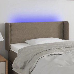 3123090 vidaXL Tăblie de pat cu LED, gri taupe, 103x16x78/88 cm, textil
