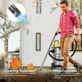 TIMBERTECH Aspirator industrial 1300 W, 30 litri, galben