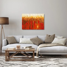 Tablou pe sticlă cu abstracție pictată (70x50 cm)