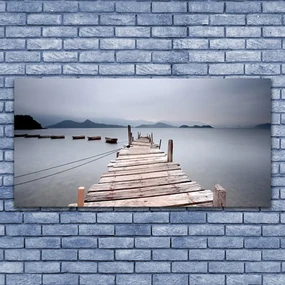 Tablou pe panza canvas Podul Sea Arhitectura Gray