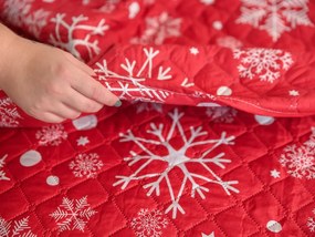 Cuvertura de pat cu model SNOWFALL, rosu Dimensiune: 220 x 240 cm