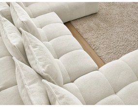 Colțar alb extensibil/cu spațiu de depozitare cu tapițerie din chenille (cu colț pe partea dreaptă/în formă de "U") Everest – Bobochic Paris